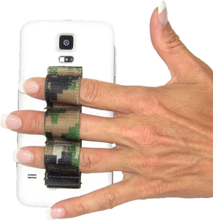 Phone Grip Accessory Demonstration PNG Image