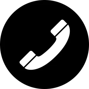 Phone Icon Black Circle Background PNG Image