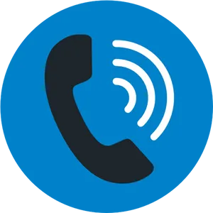 Phone Icon Blue Background PNG Image