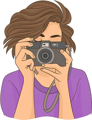 Photographerin Action_ Vector Illustration PNG Image