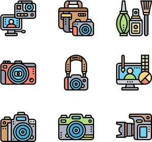 Photography Icons Set PNG Image