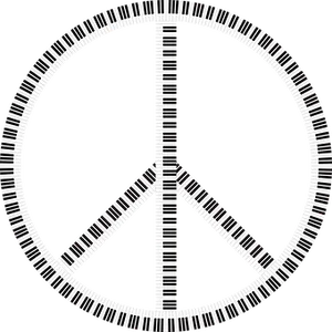 Piano Keyboard Peace Symbol PNG Image