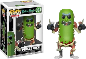 Pickle Rick Funko Pop Figure PNG Image