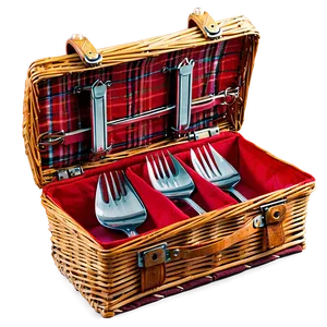 Picnic Basket With Cutlery Png 72 PNG Image