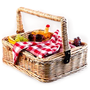 Picnic Basket With Glasses Png 06122024 PNG Image