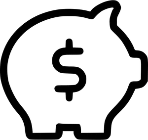 Piggy Bank Outline PNG Image