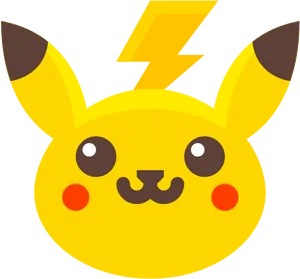 Pikachu Iconwith Lightning Tail PNG Image