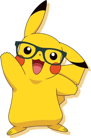 Pikachu_with_ Glasses_ Vector_ Art PNG Image