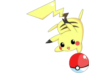 Pikachu_with_ Pokeball_and_ Lightning PNG Image