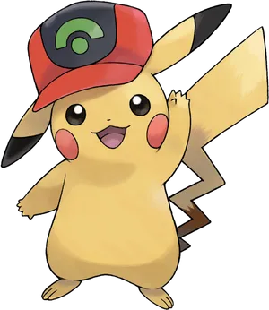 Pikachu_with_ Trainer_ Hat PNG Image