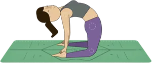 Pilates Camel Pose Illustration PNG Image