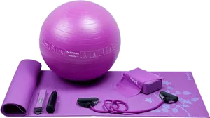 Pilates Equipment Purple Set PNG