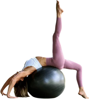 Pilates Exercise Ball Workout PNG Image