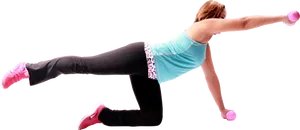 Pilates Exercisewith Dumbbells PNG Image