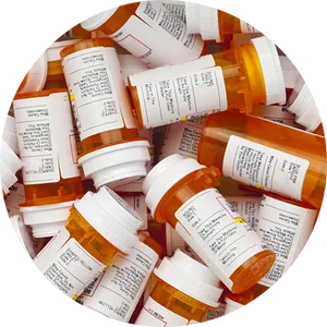 Pileof Prescription Bottles PNG Image