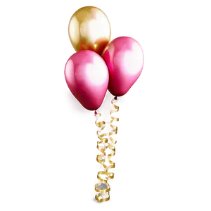 Pink And Gold Balloons Elegance Png 06122024 PNG Image