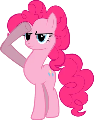 Pink_ Animated_ Pony_ Saluting.png PNG Image