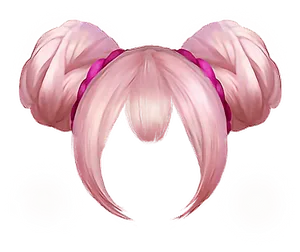 Pink Anime Style Wig PNG Image