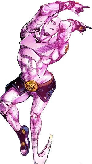 Pink Armored Anime Character PNG Image