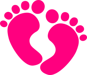 Pink Baby Footprints Graphic PNG Image