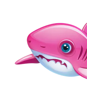 Pink Baby Shark With Cute Eyes Png Bxc25 PNG Image