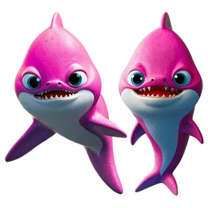 Pink Baby Shark With Cute Eyes Png Log PNG Image