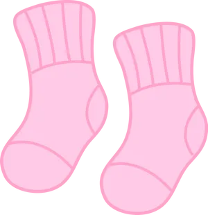 Pink Baby Socks Illustration PNG Image