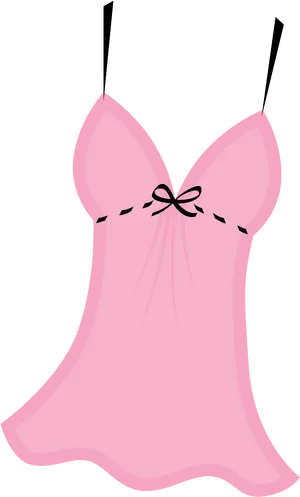 Pink Babydoll Nightwear Illustration PNG Image