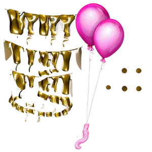 Pink Balloons Anniversary Design Png Jib PNG Image