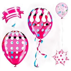 Pink Balloons With Polka Dots Png 86 PNG Image