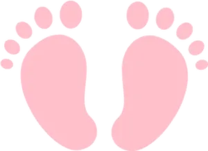 Pink Barefoot Prints Graphic PNG Image