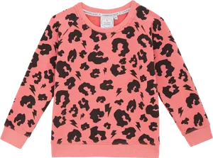 Pink Black Animal Print Sweater PNG Image