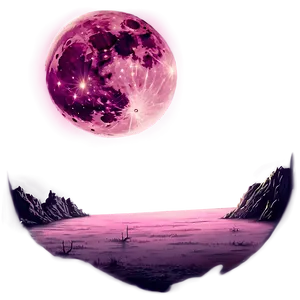 Pink Blood Moon Eerie Scene Png 06252024 PNG Image