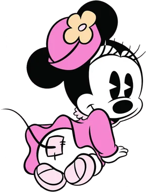 Pink Bow Minnie Mouse Vector PNG Image