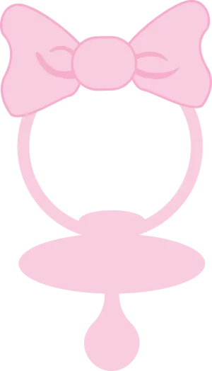 Pink Bow Pacifier Graphic PNG Image