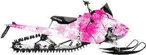 Pink Camouflage Snowmobile PNG Image