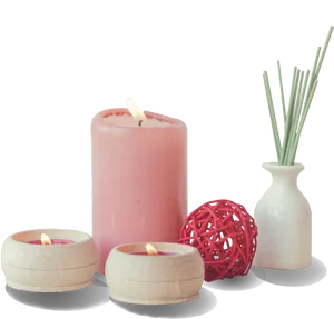 Pink Candlesand Home Decor PNG Image