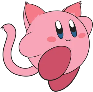 Pink_ Cartoon_ Character_with_ Cat_ Ears PNG Image