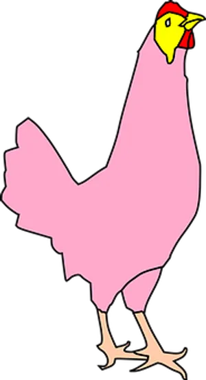 Pink Cartoon Chicken Illustration PNG Image