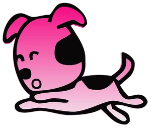 Pink Cartoon Dog Graphic PNG Image