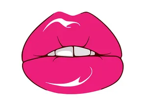 Pink Cartoon Lips PNG Image