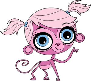 Pink Cartoon Monkey Character PNG Image