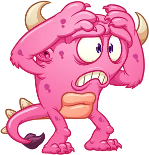 Pink Cartoon Monster Illustration PNG Image