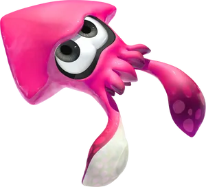 Pink_ Cartoon_ Squid_ Character PNG Image