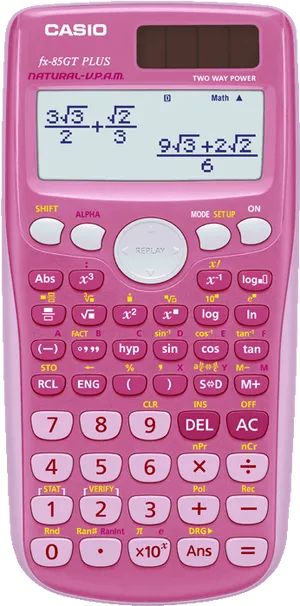 Pink Casio Scientific Calculator F X85 G T P L U S PNG Image