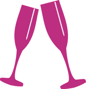 Pink Champagne Glasses Vector PNG