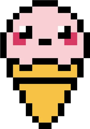 Pink_ Character_ Pixel_ Art_ Grid PNG Image