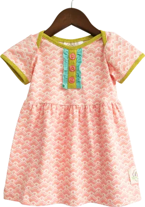 Pink Cloud Pattern Girls Dress PNG