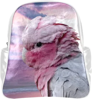 Pink Cockatoo Backpack Design PNG Image