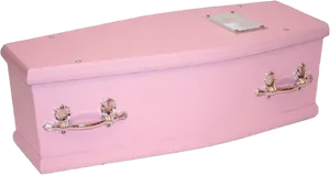 Pink Coffinwith Silver Handles PNG Image